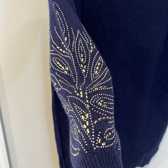 WoolOvers Lambswool Tunic Studded Jeweled Size L - Picture 2 of 7